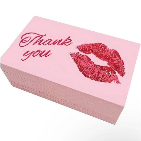 30 Cards  Kisses Thank You Cards For Shipping Packaging Gift - Picture 2 of 2